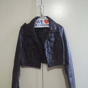 Therapy By Lane Crawford Dark Brown Leather Jacket